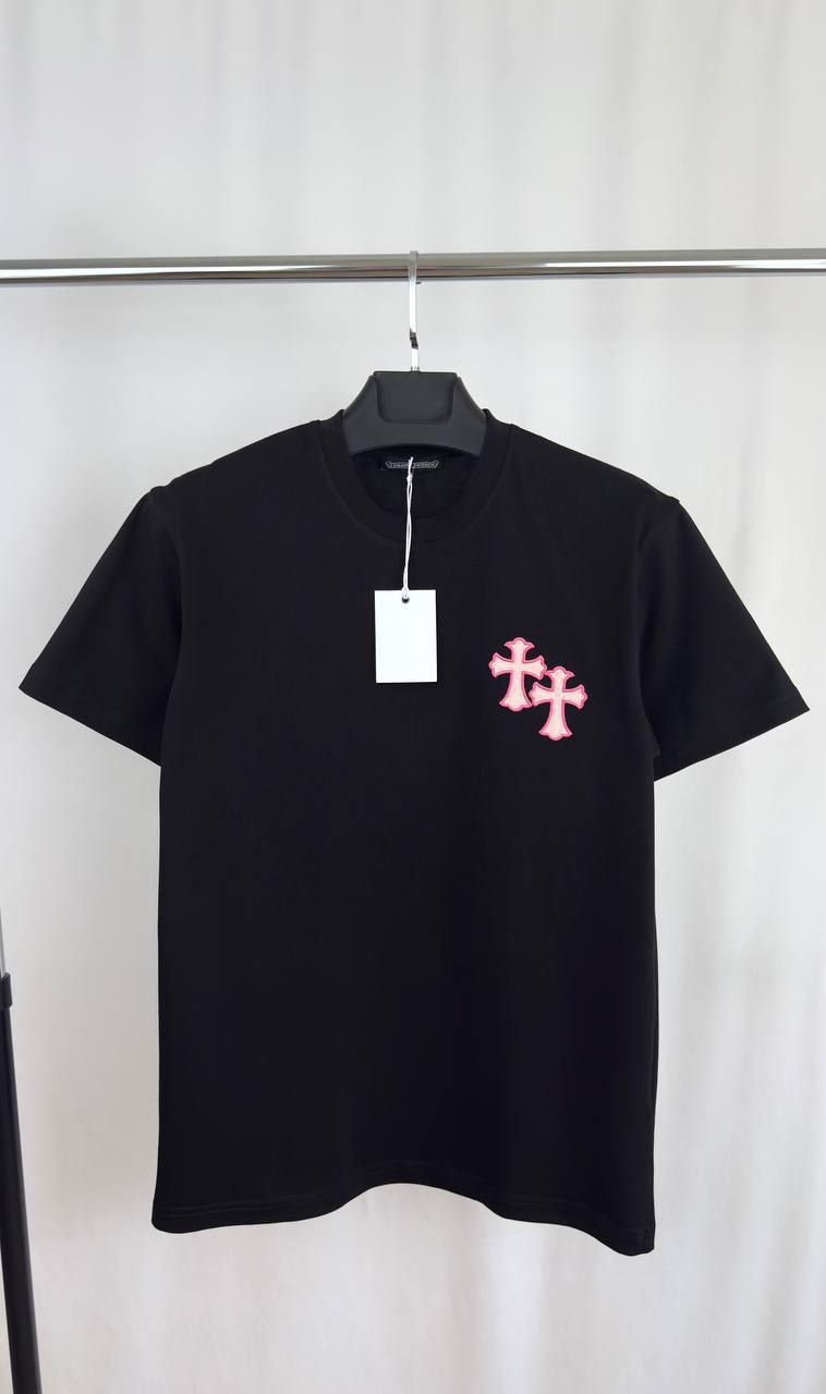 Chrome Hearts Pink Logo T Shirt Round Neck Mens in 2 Colors Best Sale UK Reps AAA Quality