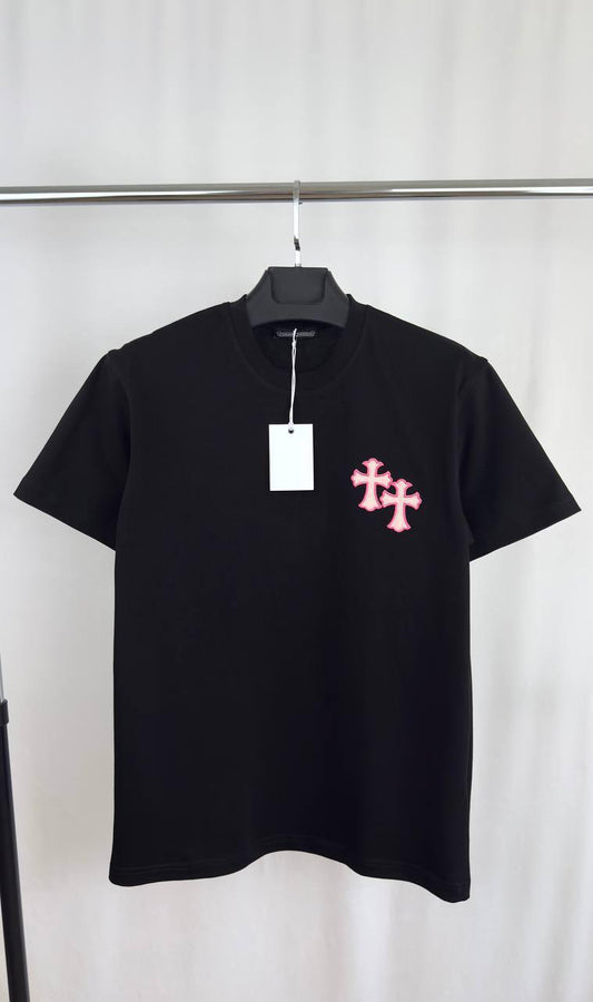 Chrome Hearts Pink Logo T Shirt Round Neck Mens in 2 Colors Best Sale UK Reps AAA Quality