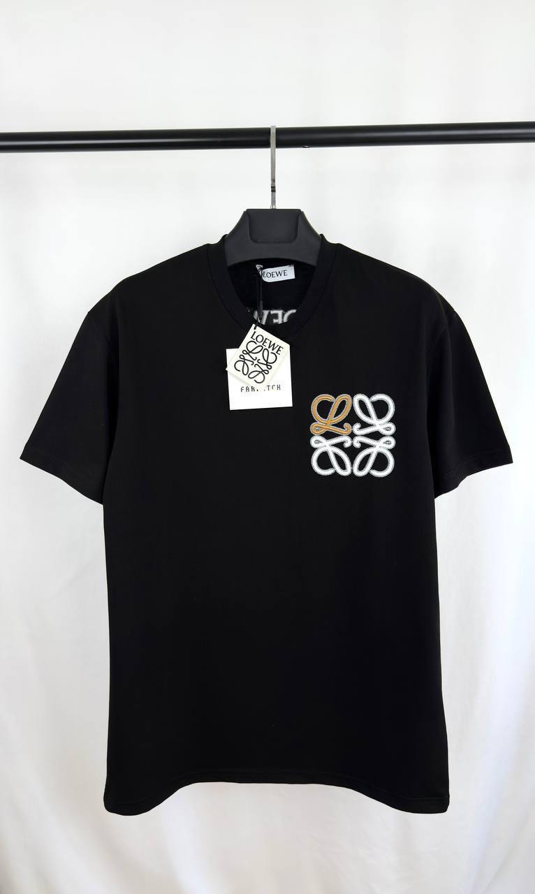 Loewe Anagram Embroidery T-Shirts Mens in 2 Colors UK Reps AAA Quality