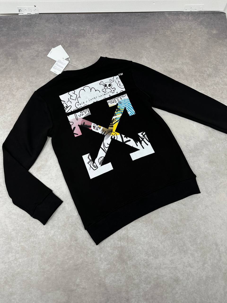 Off-White Graphic Arrow Jumpers Mens in 2 Colors Short Sleeves UK Reps AAA Quality