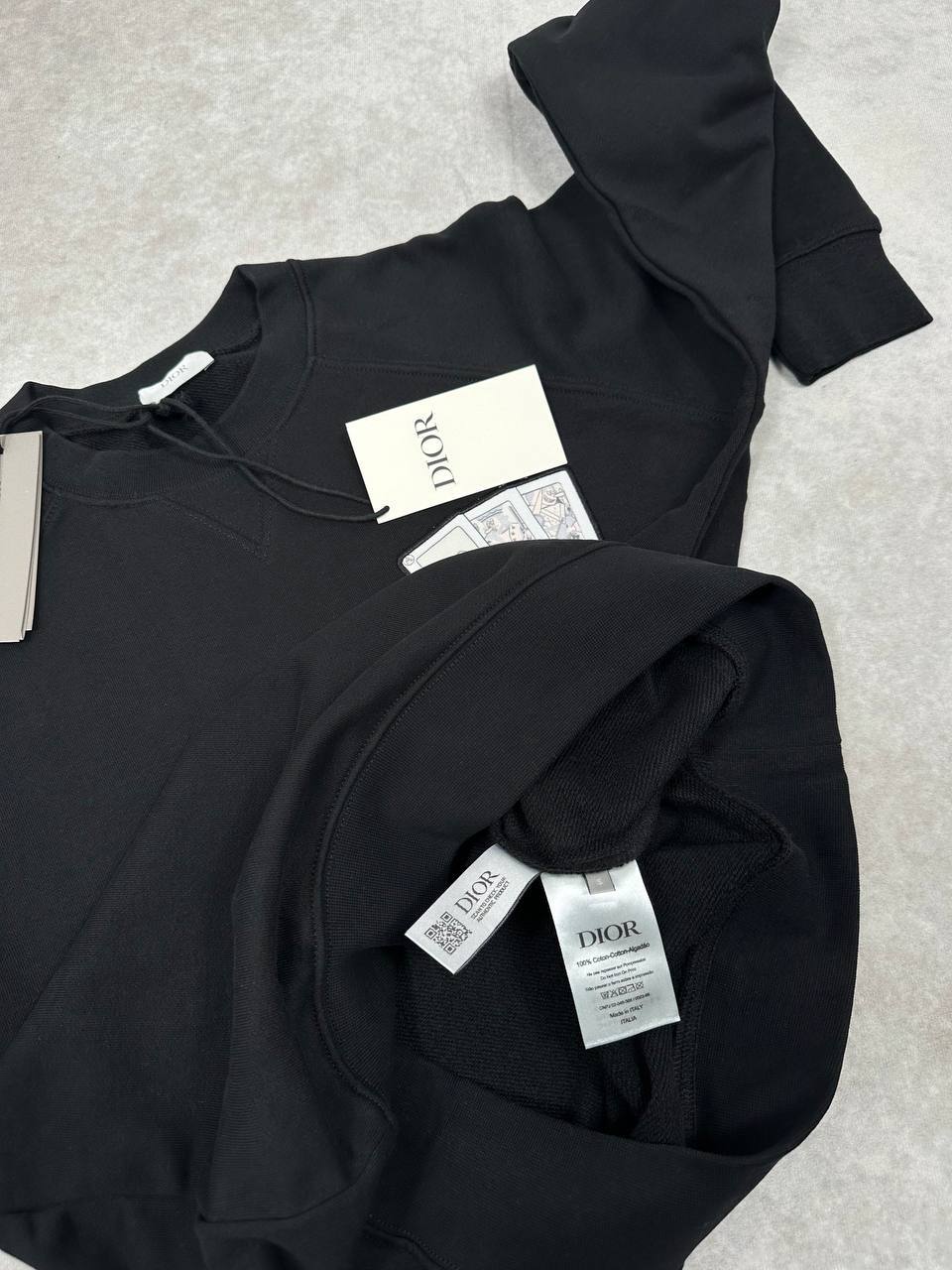 Christian Dior Logo Patch Round Neck Mens Jumpers in Black Color Best Sale UK Reps AAA Quality