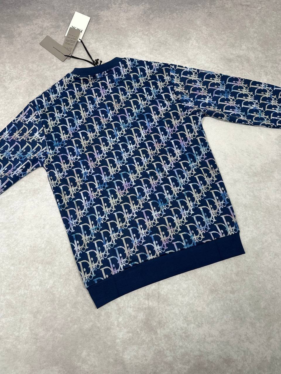 Christian Dior Navy Oblique Mens Jumpers Best Sale UK Reps AAA Quality