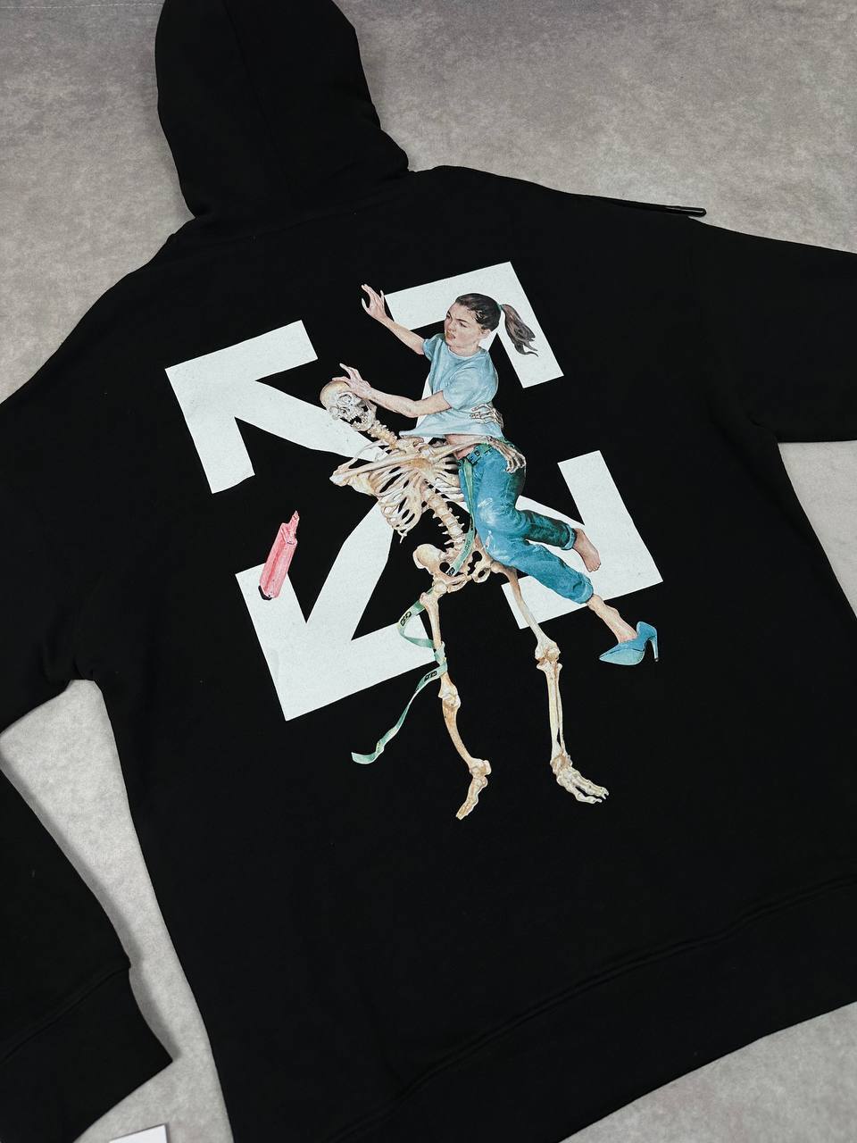 Off-White c/o Virgil Abloh Cotton Arrow Printing Hoodie Mens in Black Color Best Sale UK Reps AAA Quality