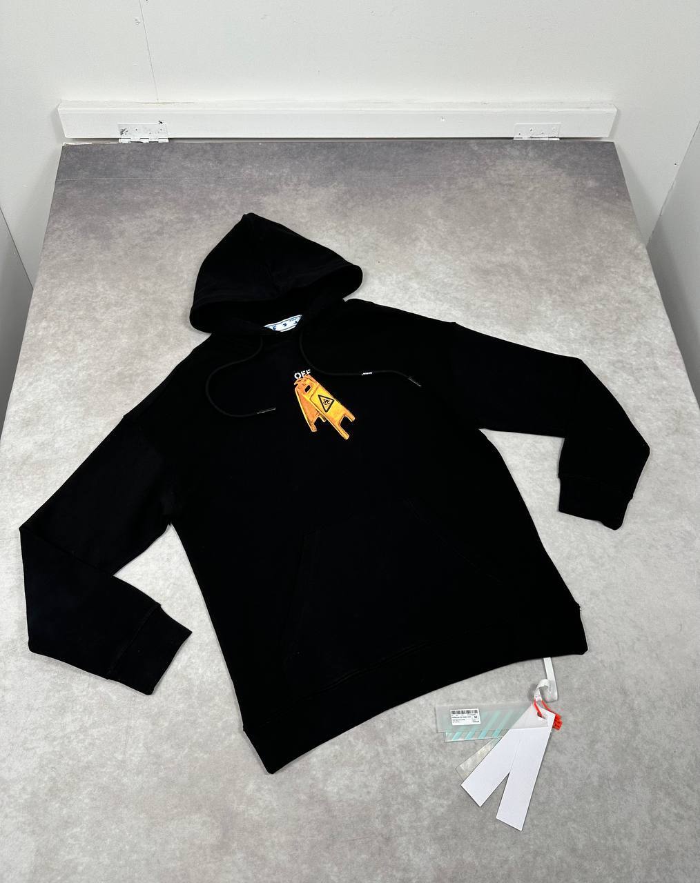 Off-White c/o Virgil Abloh Cotton Arrow Printing Hoodie Mens in Black Color Best Sale UK Reps AAA Quality
