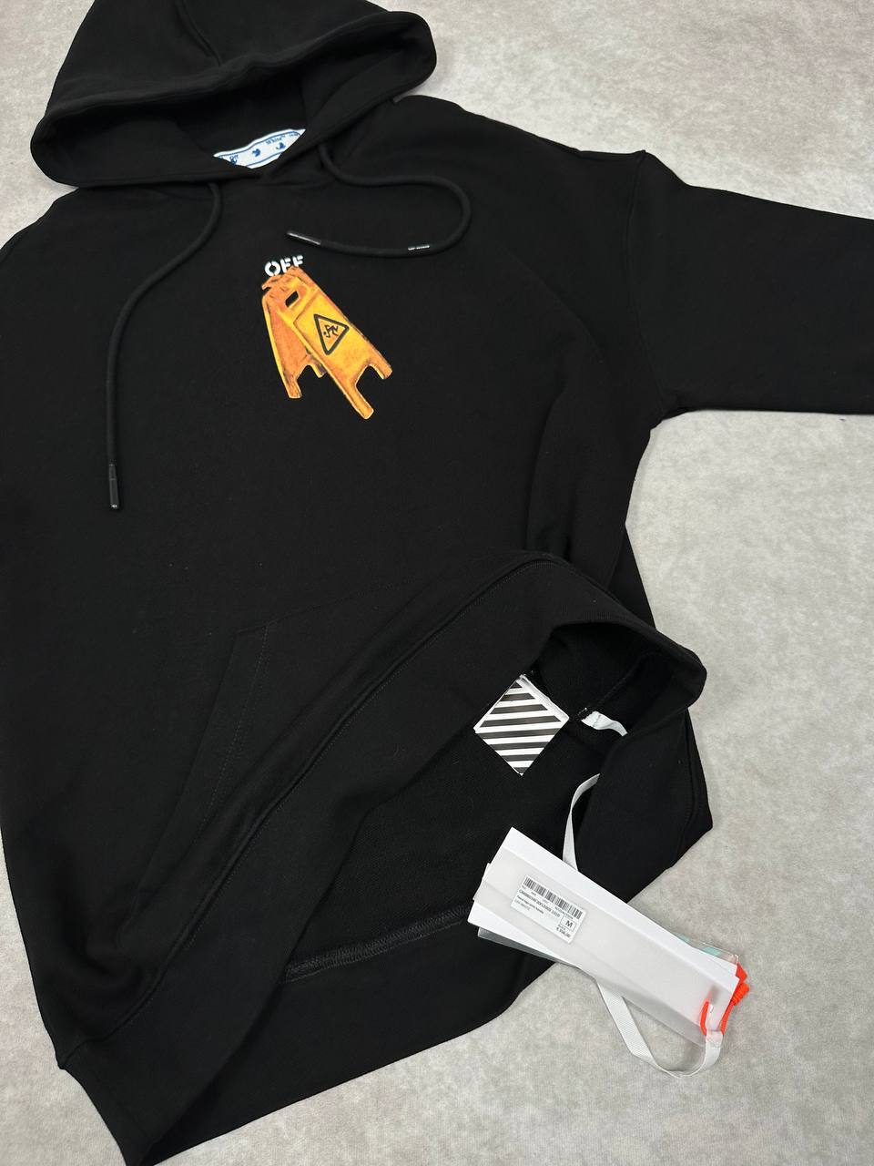 Off-White c/o Virgil Abloh Cotton Arrow Printing Hoodie Mens in Black Color Best Sale UK Reps AAA Quality