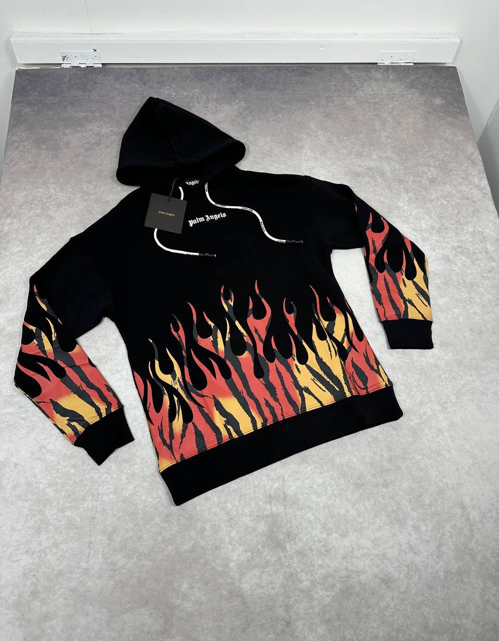 Palm Angels Flame Hoodie Mens in Black Color Best Sale UK Reps AAA Quality