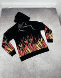 Palm Angels Flame Hoodie Mens in Black Color Best Sale UK Reps AAA Quality