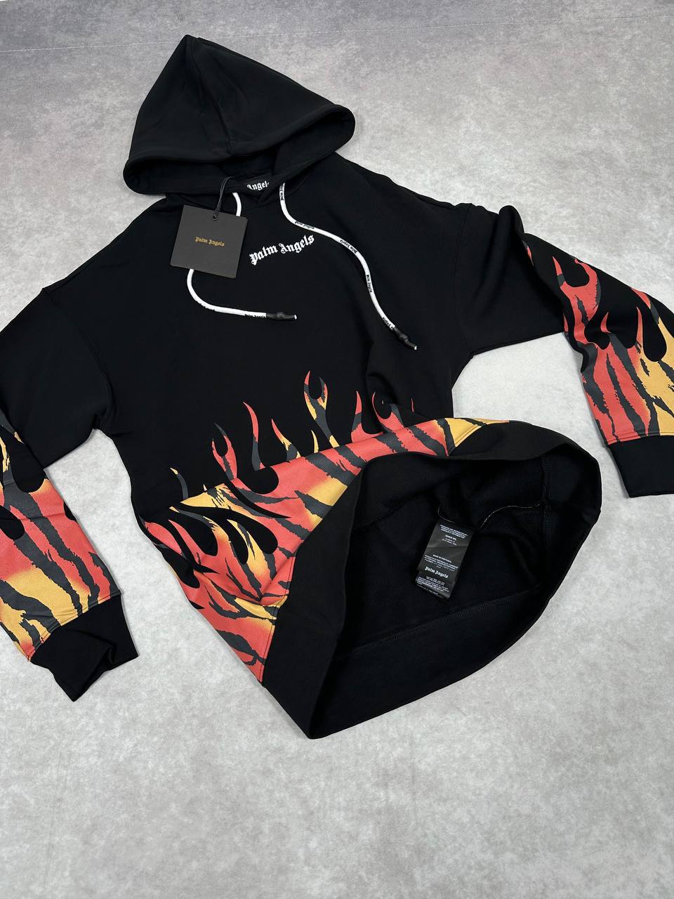 Palm Angels Flame Hoodie Mens in Black Color Best Sale UK Reps AAA Quality