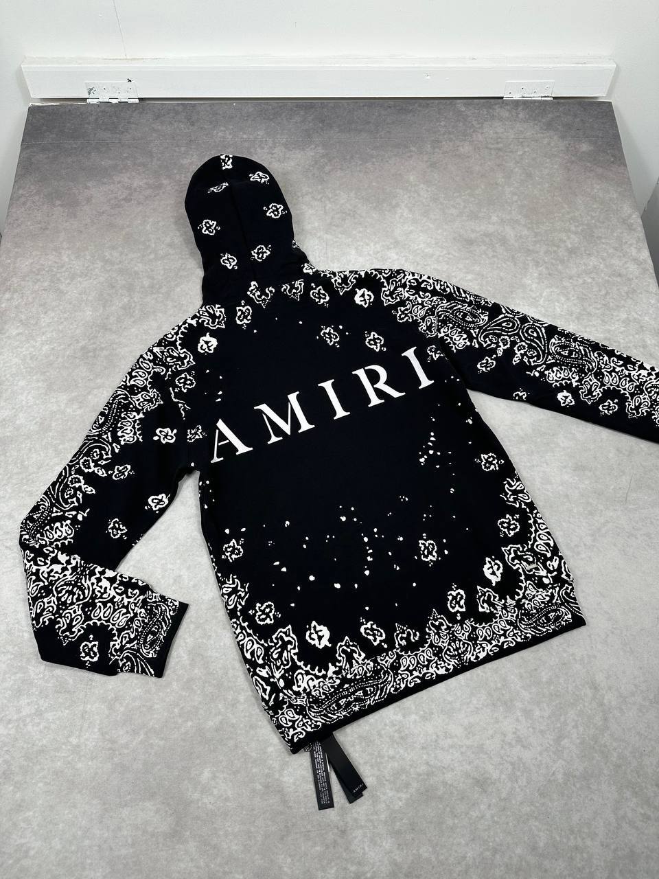 Amiri Bandana Pattern Hoodie Mens in Black Colors Best Sale UK Reps AAA Quality
