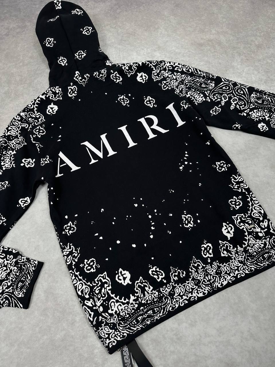 Amiri Bandana Pattern Hoodie Mens in Black Colors Best Sale UK Reps AAA Quality