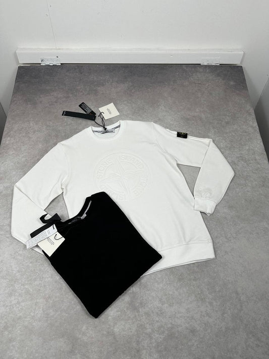 Stone Island Embossed Logo Jumpers Mens in 2 Colors Best Sale UK Reps AAA Quality