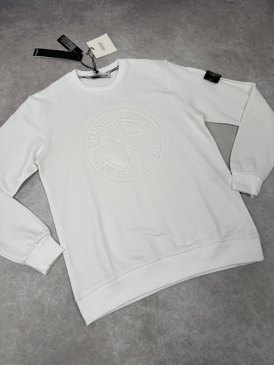 Stone Island Embossed Logo Jumpers Mens in 2 Colors Best Sale UK Reps AAA Quality