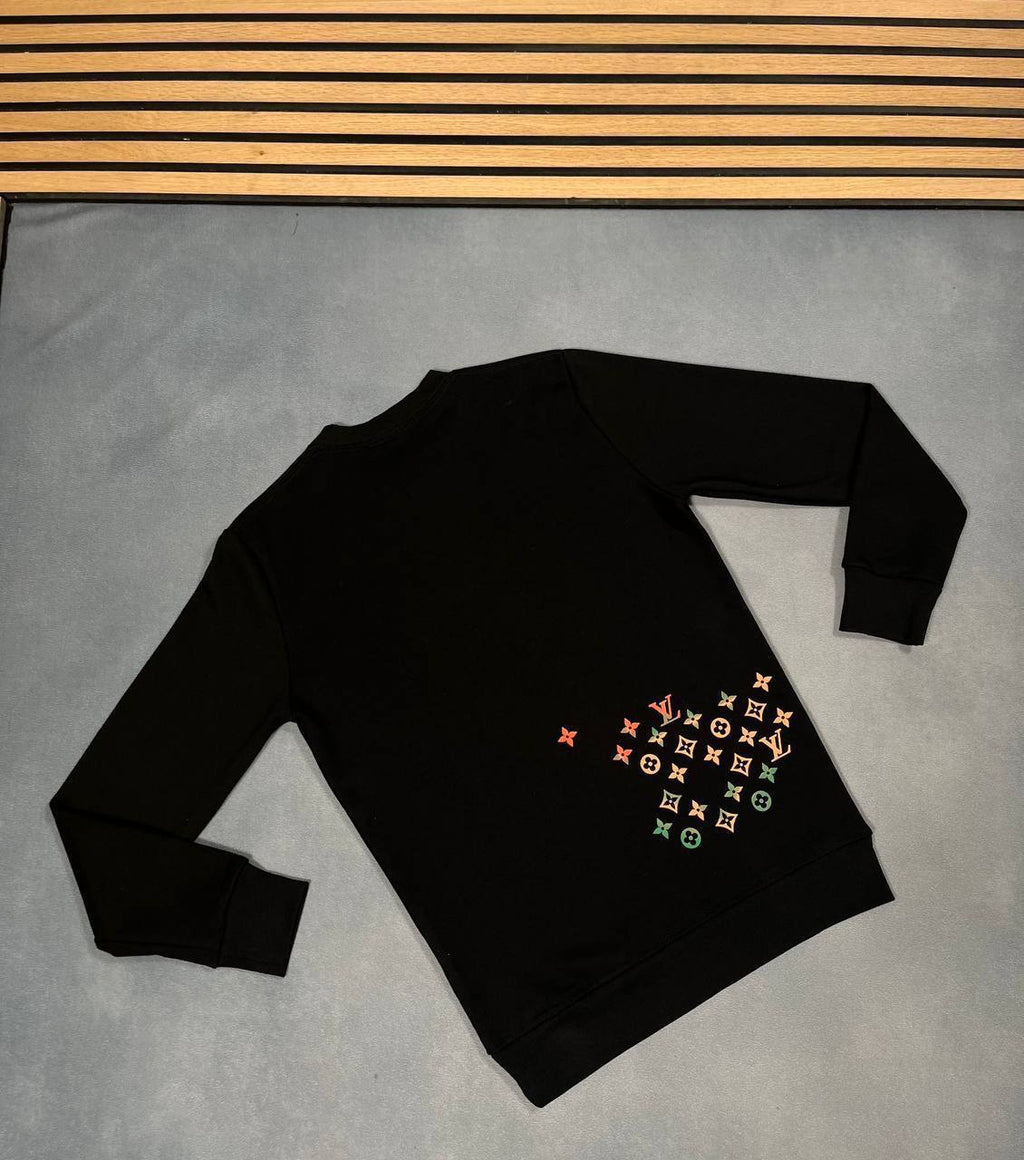 Louis Vuitton Latest Black Gradient Full Print Logo Jumpers Mens Best Sale UK Reps AAA Quality