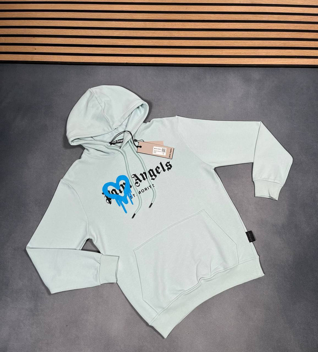 Palm Angels Moritz Heart Sprayed Hoodie Mens in Multiple Colors Best Sale UK Reps AAA Quality