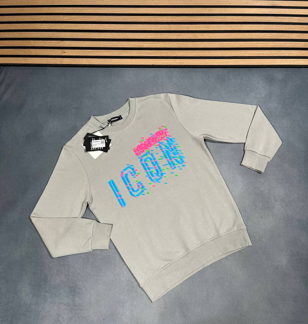 Dsquared2 Pixel Icon Logo Crew Jumpers Mens in Multiple Colors Best Sale UK Reps AAA Quality