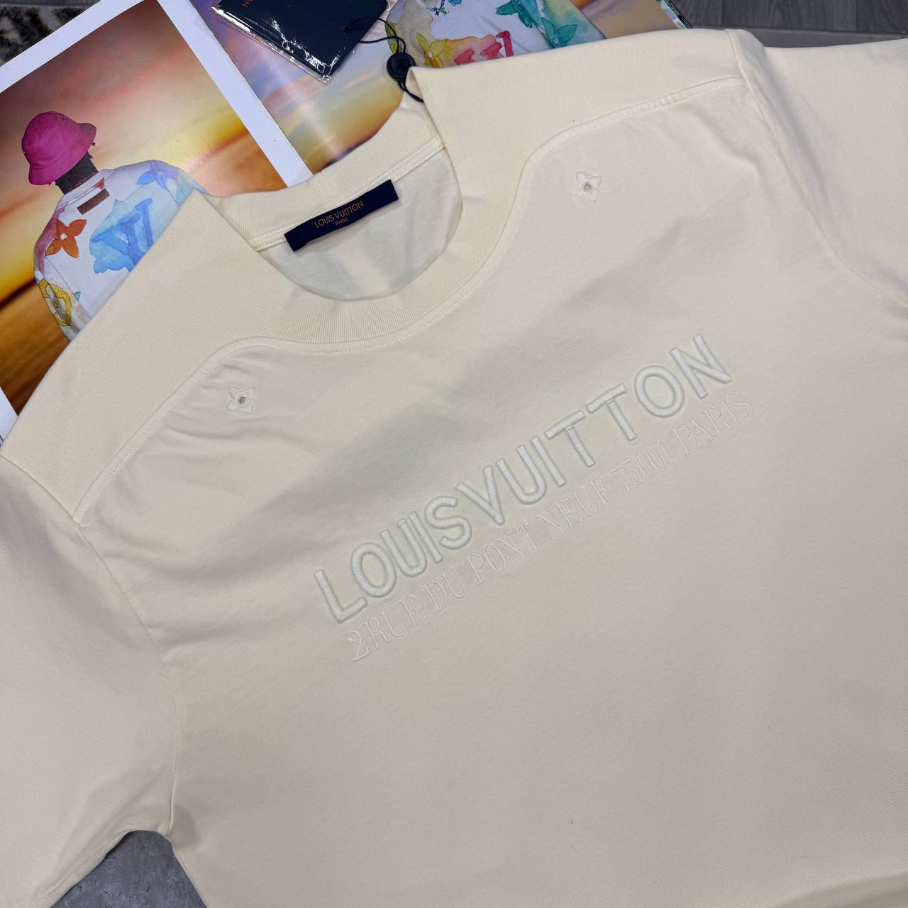 Louis Vuitton Skeleton Versity Embroidered Letter Logo Mens T-Shirts in Multiple Colors UK Reps AAA Quality