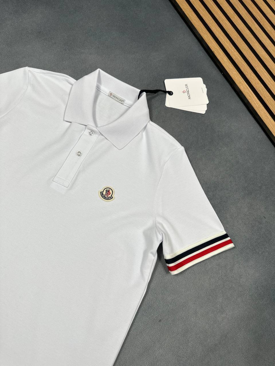 Moncler Logo Embroidered Stripe Short Sleeve Polo Shirts Men's Multiple Colors Replica UK