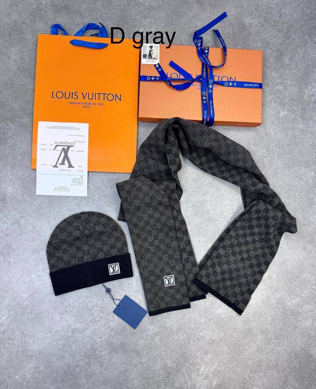 Louis Vuitton Monogram Cashmere Scarf & Cap Set Mens in Multiple Colors Best Sale UK Reps AAA Quality