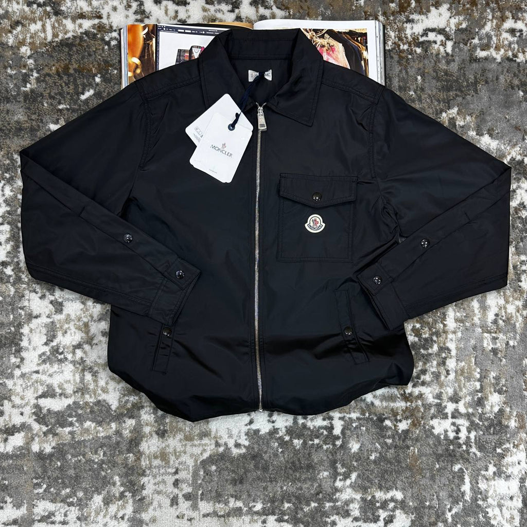 Moncler Stretch-Cotton Collared Zip Up Jacket Mens in 2 Colors Best Sale UK Reps AAA Quality