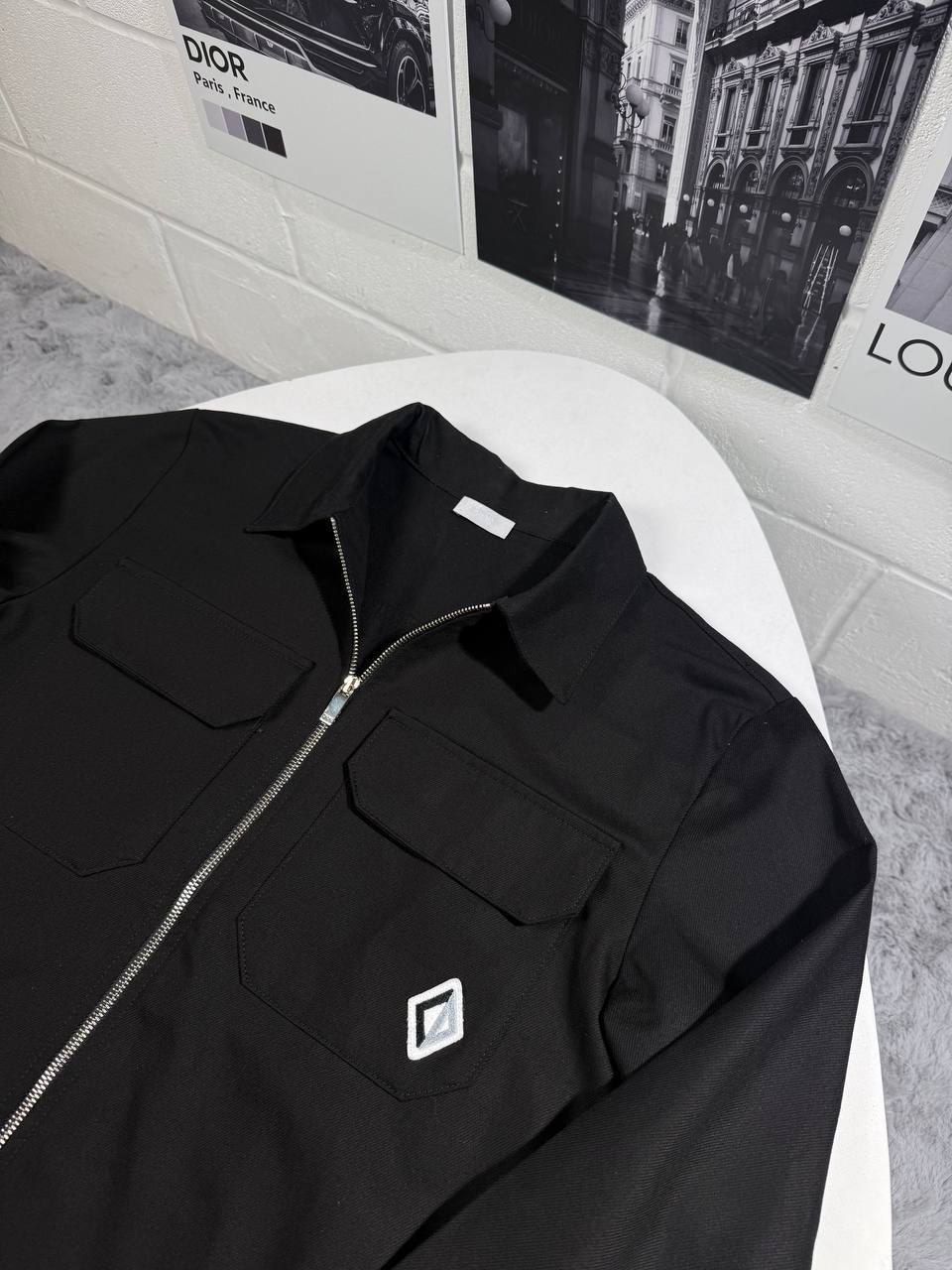 Christian Dior Diamond Zipped Blouson Overshirt Mens in 2 Colors Best Sale UK Reps AAA Quality