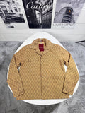 Gucci GG Canvas Cotton-Blend Overshirt Mens in 2 Colors Best Sale UK Reps AAA Quality