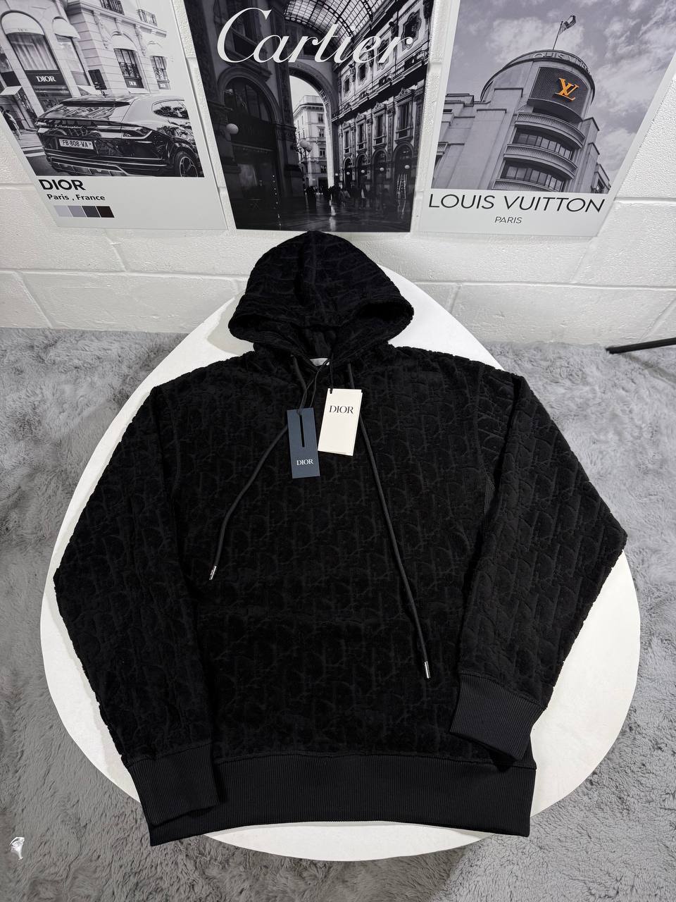 Christian Dior Oblique Towel Terry Monogram Hoodie Mens in 2 Colors Best Sale UK Reps AAA Quality