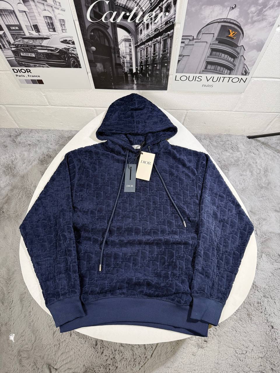 Christian Dior Oblique Towel Terry Monogram Hoodie Mens in 2 Colors Best Sale UK Reps AAA Quality