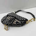 Christian Dior Saddle Bag Blue Dior Oblique Embroidery Handbag Womens Best Sale UK Reps AAA Quality