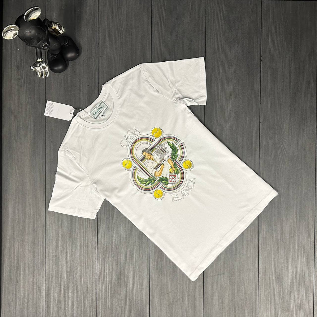 Casablanca For The Peace Le Joueur Printed T-Shirts Mens in 2 Colors Best Sale UK Rep AAA Quality