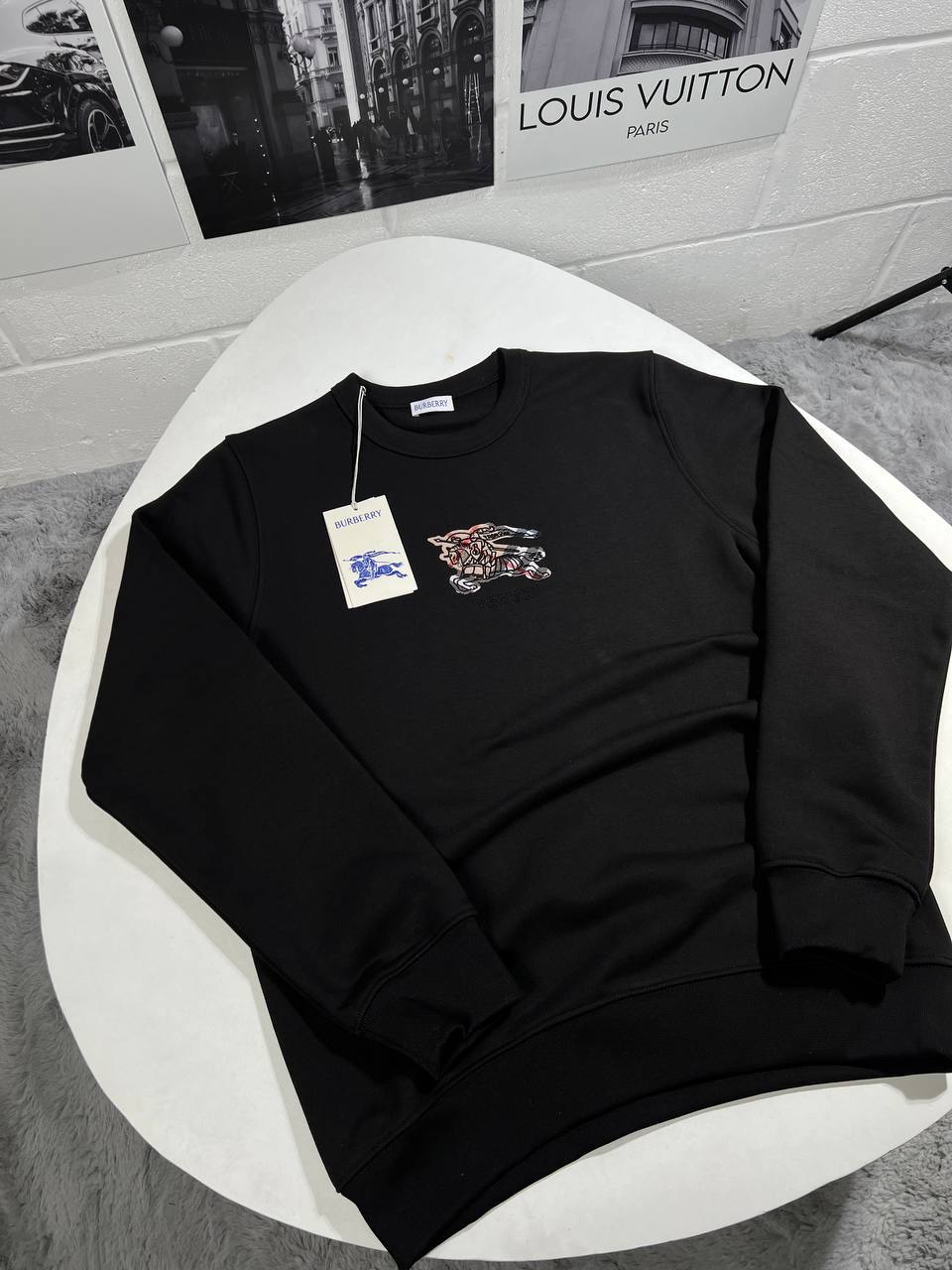 Burberry EKD-Textured Cotton Long Sleeve Sweatshirt Mens in Multiple Colors UK Reps AAA Quality