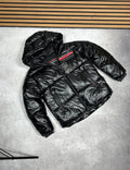 Prada Dincer Short Down Logo Jacket Mens in Black Color Best Sale UK Reps AAA Quality