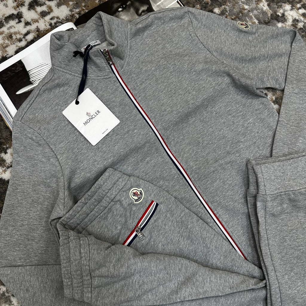 Moncler Tricolour-Trim Cotton Fashion Tracksuits Mens in Multiple Colors UK Reps AAA Quality