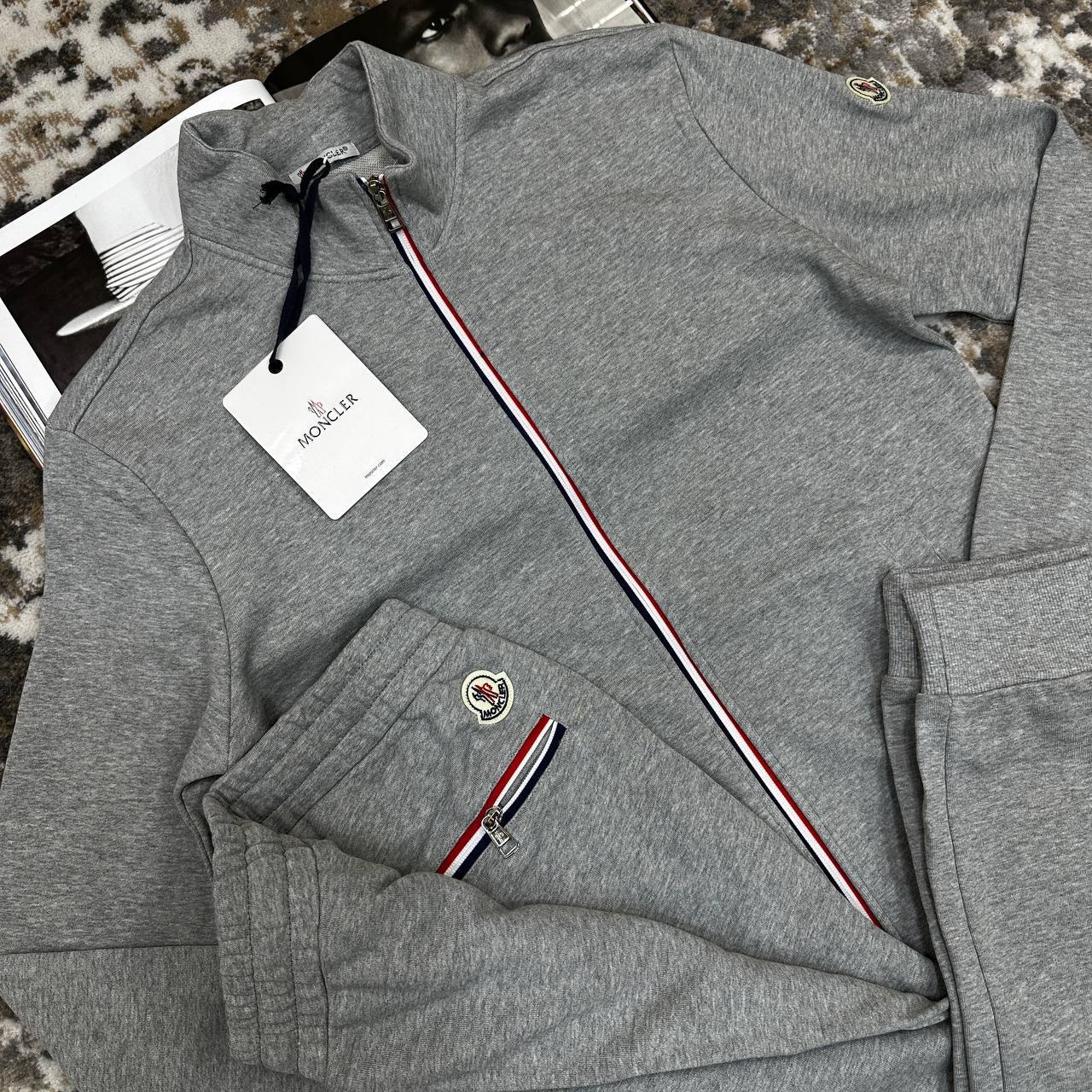 Moncler Tricolour-Trim Cotton Fashion Tracksuits Mens in Multiple Colors UK Reps AAA Quality