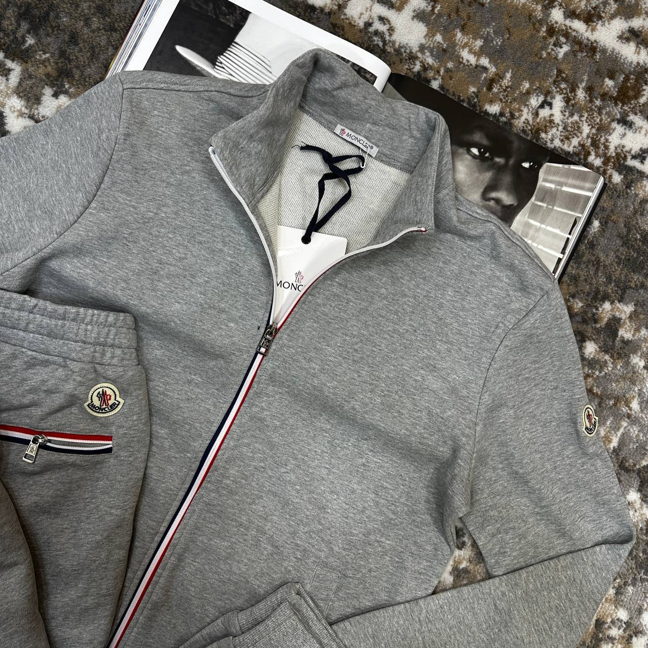 Moncler Tricolour-Trim Cotton Fashion Tracksuits Mens in Multiple Colors UK Reps AAA Quality