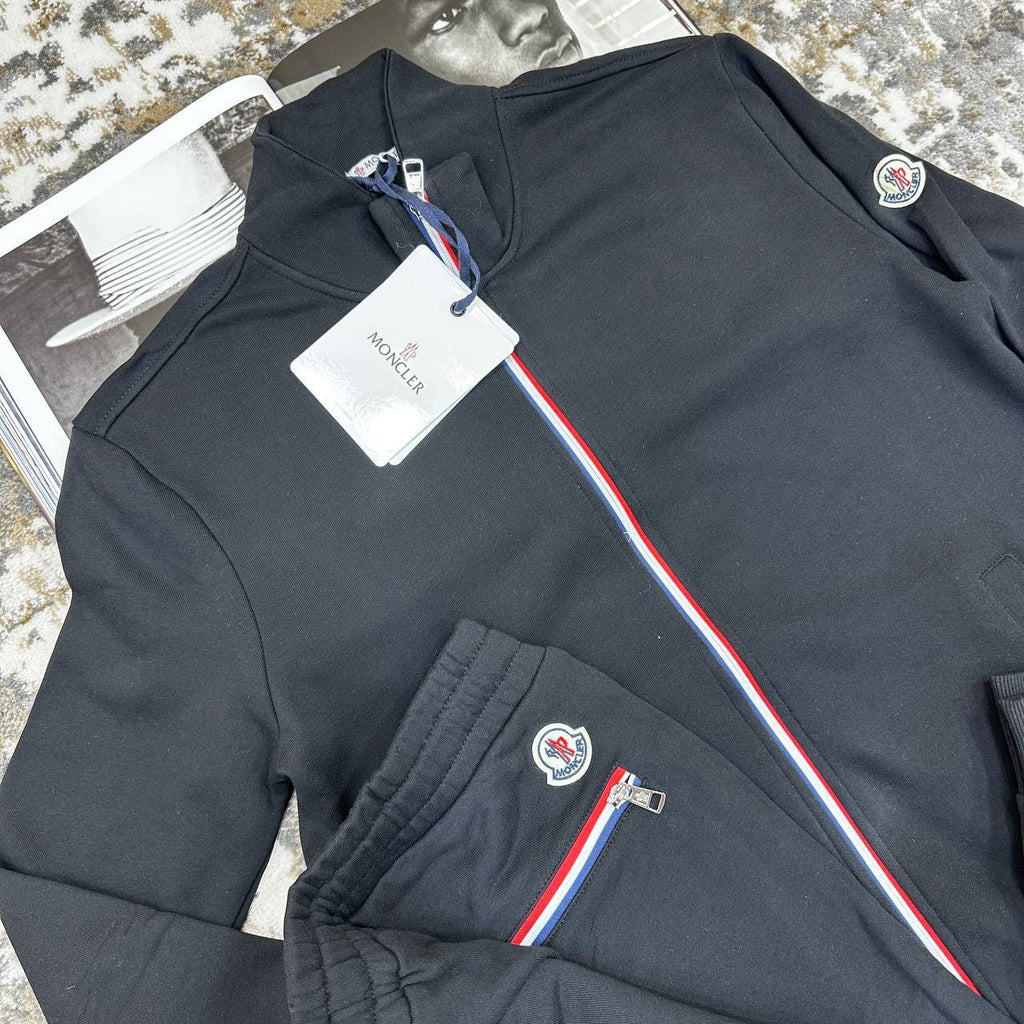 Moncler Tricolour-Trim Cotton Fashion Tracksuits Mens in Multiple Colors UK Reps AAA Quality