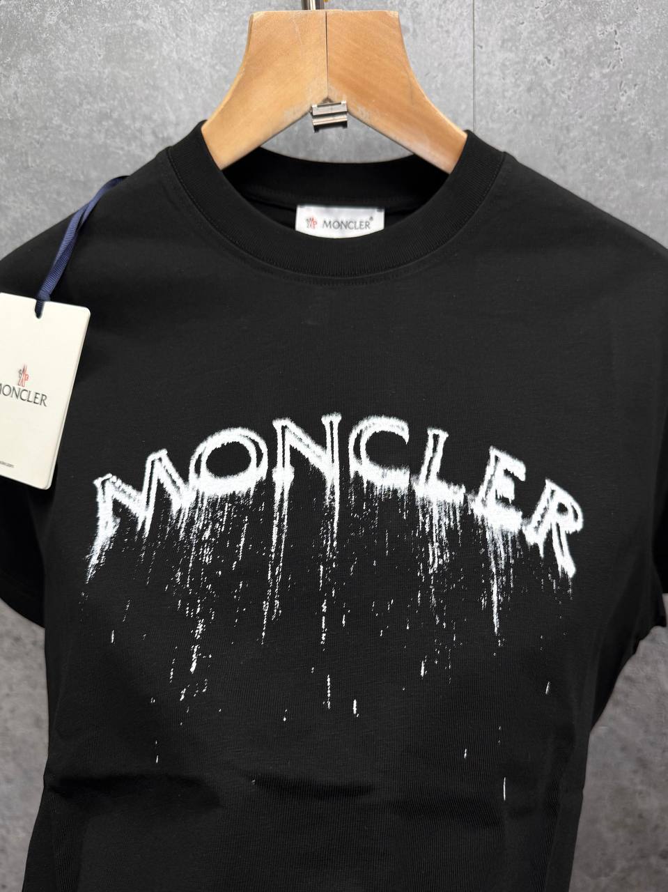 Moncler Logo-Print Faded-effect Cotton T-Shirts Mens in 2 Colors Best Sale UK Reps AAA Quality