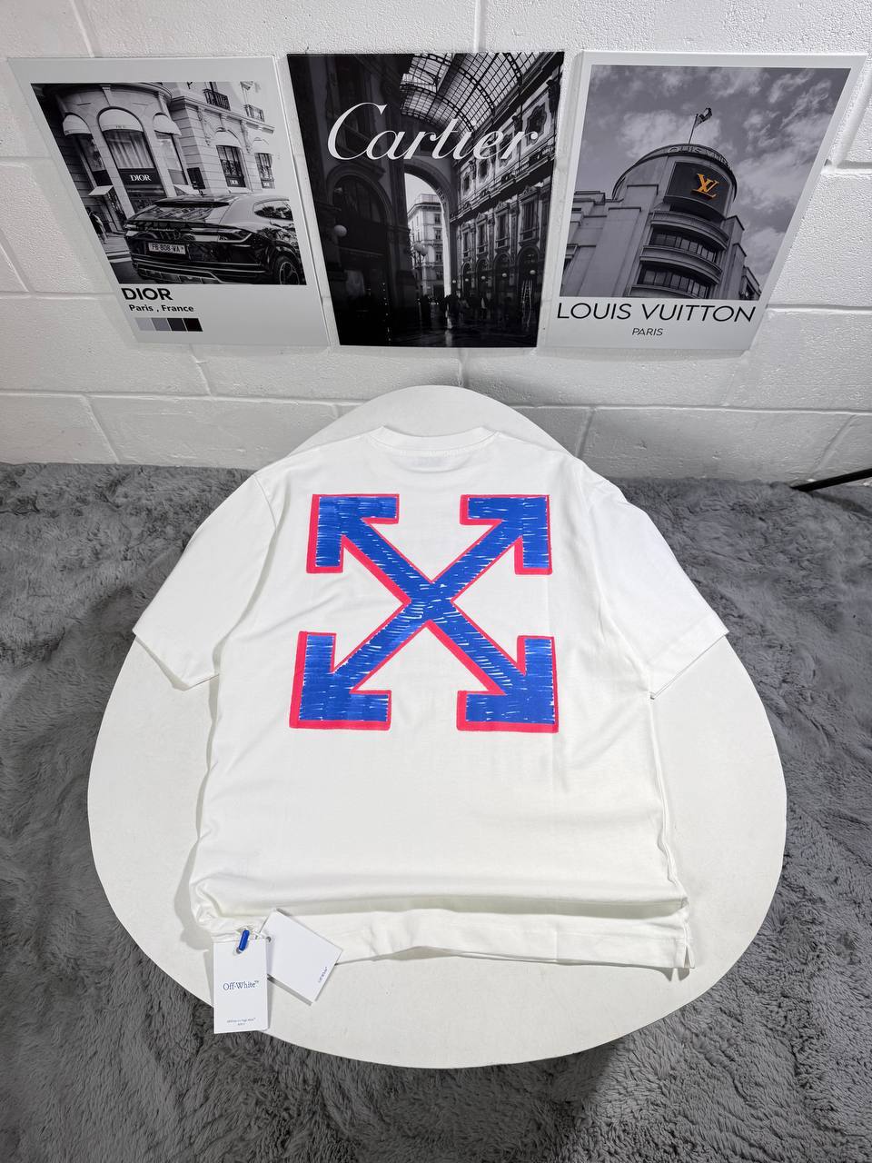 Off-White Arrows-Print T-Shirts Mens in 2 Colors Short Sleeves UK Reps AAA Quality