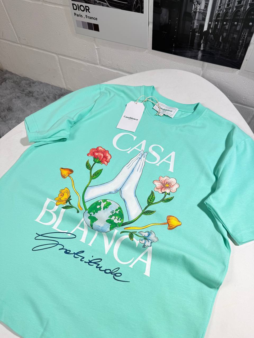 Casablanca Gratitude Graphic Mens T-Shirts in Multiple Colors Best Sale UK Reps AAA Quality