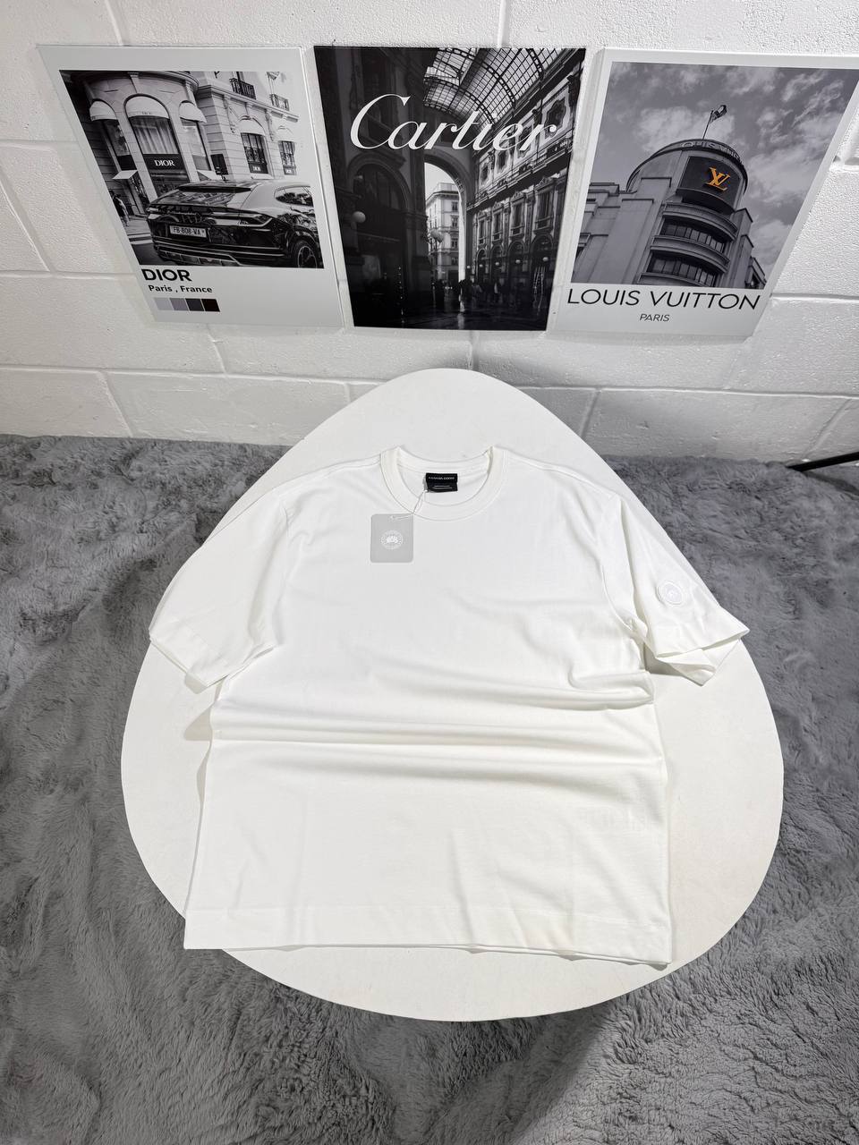 Canada Goose Logo Patch Crewneck T-Shirts Mens in Multiple Colors UK Reps AAA Quality