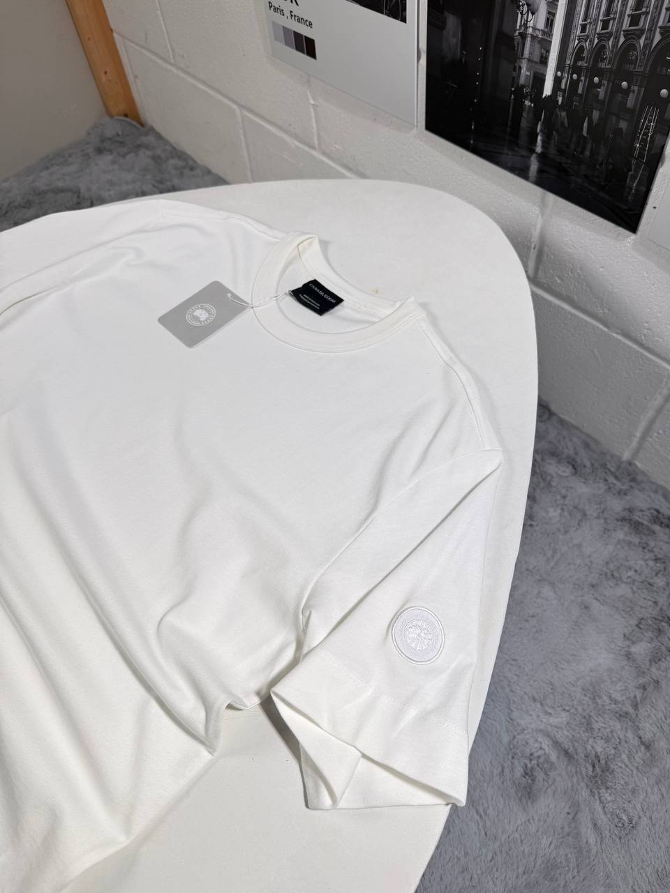 Canada Goose Logo Patch Crewneck T-Shirts Mens in Multiple Colors UK Reps AAA Quality