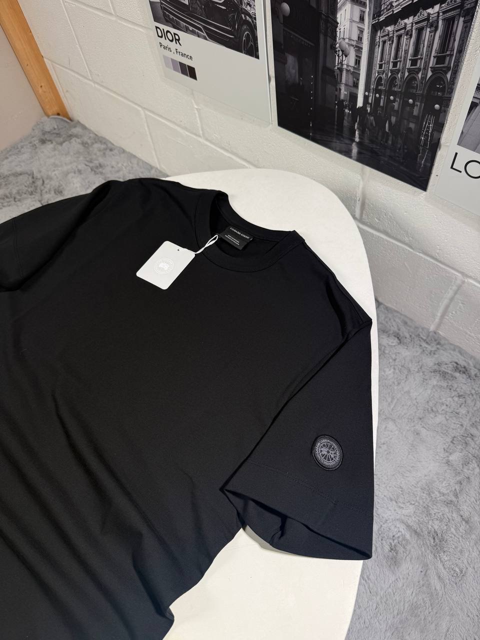 Canada Goose Logo Patch Crewneck T-Shirts Mens in Multiple Colors UK Reps AAA Quality