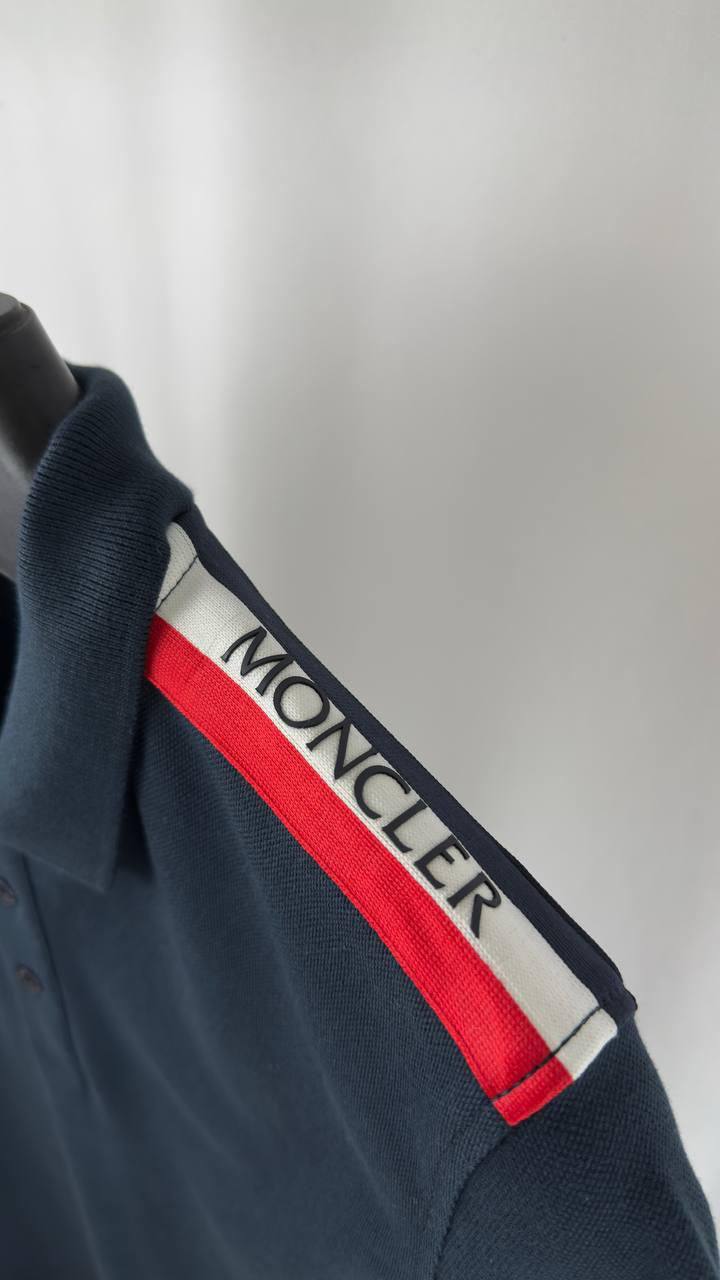 Moncler Logo Patch Cotton Piquet Polo Shirt Men's in 2 Colors UK Reps AAA