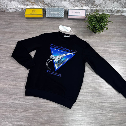 Casablanca Aiiiiir Printed Jumpers Mens in Black Color Mens UK Reps AAA Quality
