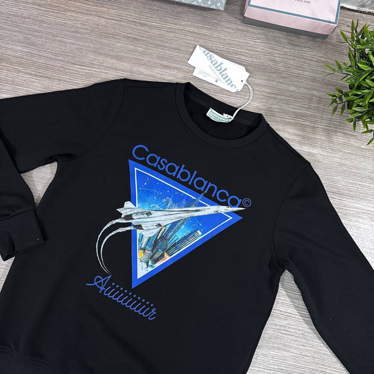 Casablanca Aiiiiir Printed Jumpers Mens in Black Color Mens UK Reps AAA Quality