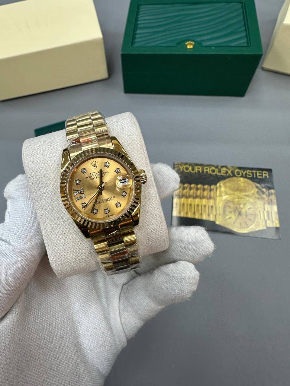 Rolex Lady-Datejust Watch Diamond Gold Dial Jubilee Band Womens UK Reps AAA Quality