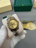 Rolex Lady-Datejust Watch Golden Dial Two Tone Jubilee Band Womens UK Reps AAA Quality