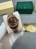Rolex Lady-Datejust Watch Brown Dial Rose Gold Jubilee Band Womens UK Reps AAA Quality