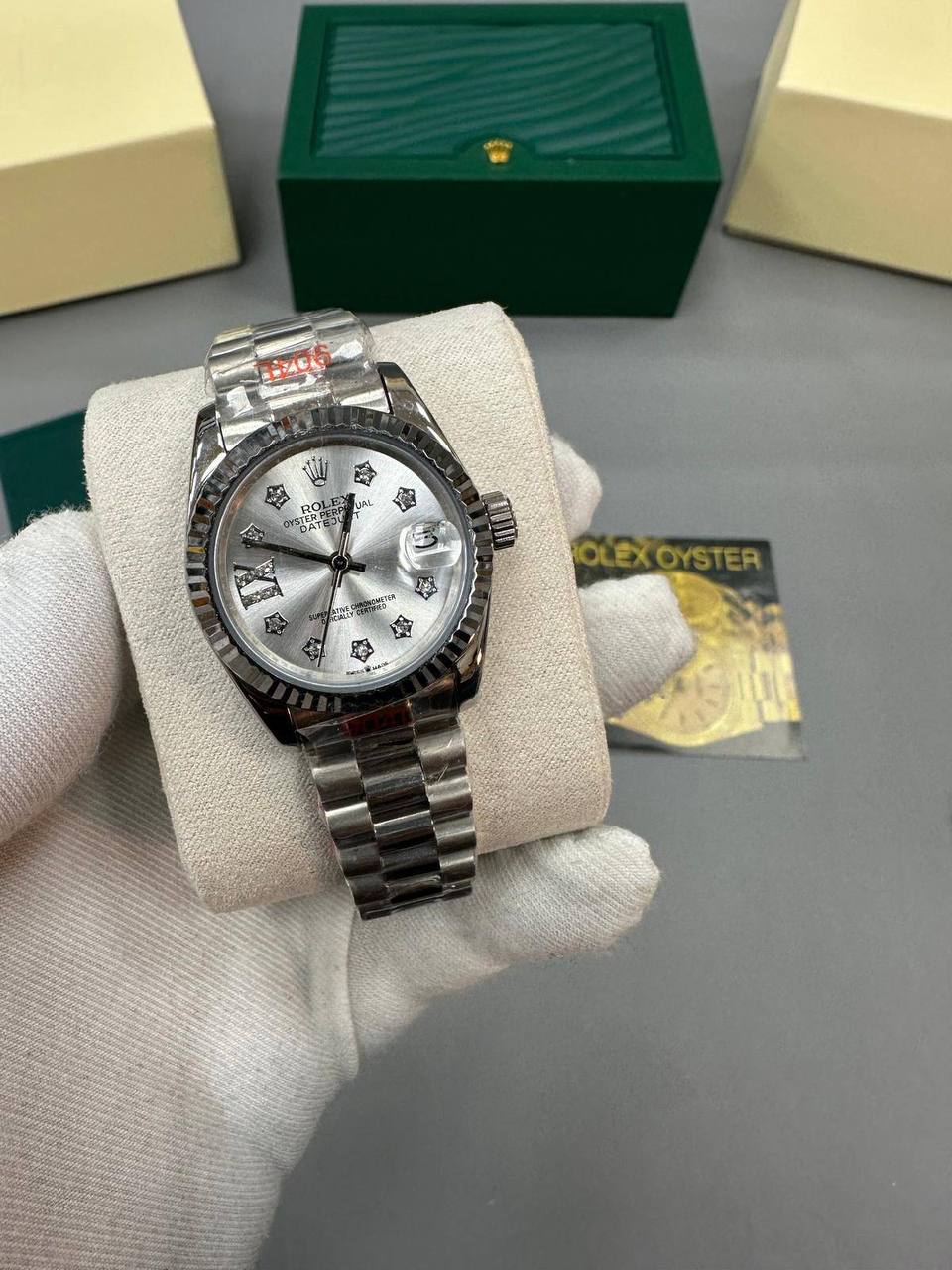 Rolex Lady-Datejust Watch Silver Grey Dial Silver Jubilee Band Womens UK Reps AAA Quality