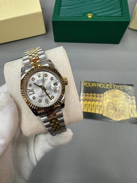Rolex Lady-Datejust Watch Silver Grey Dial Two Tone Jubilee Band Womens UK Reps AAA Quality