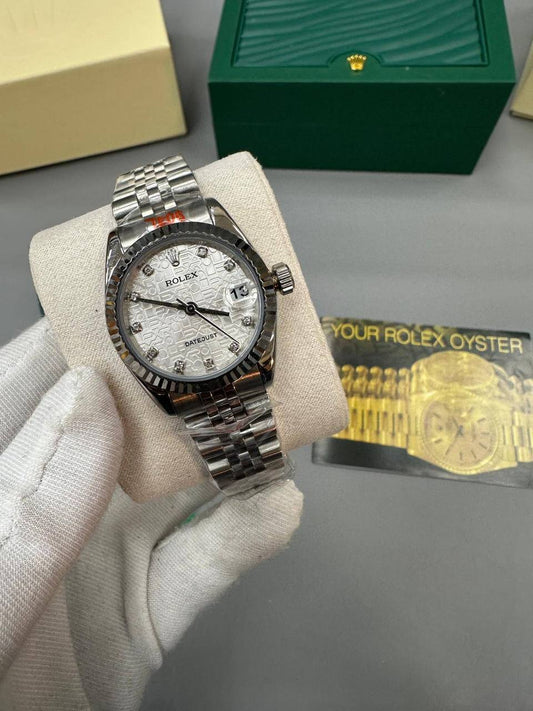 Rolex Lady-Datejust Watch Steel Fluted Bezel Silver Jubilee Band Womens UK Reps AAA Quality